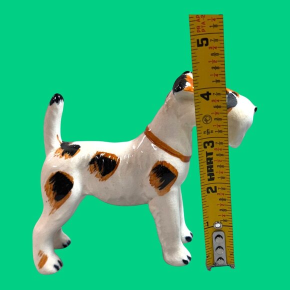 Vintage Hand-Painted Ceramic Scottish Airedale Terrier Figurine By Japan Mini - Picture 5 of 9